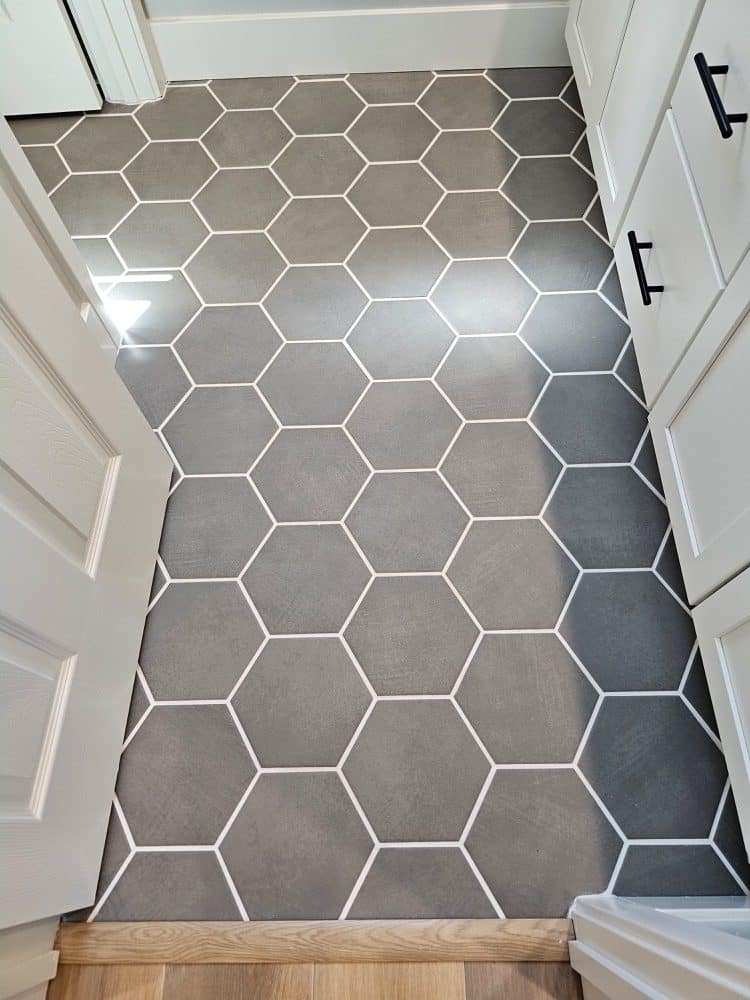 Installed tile floor